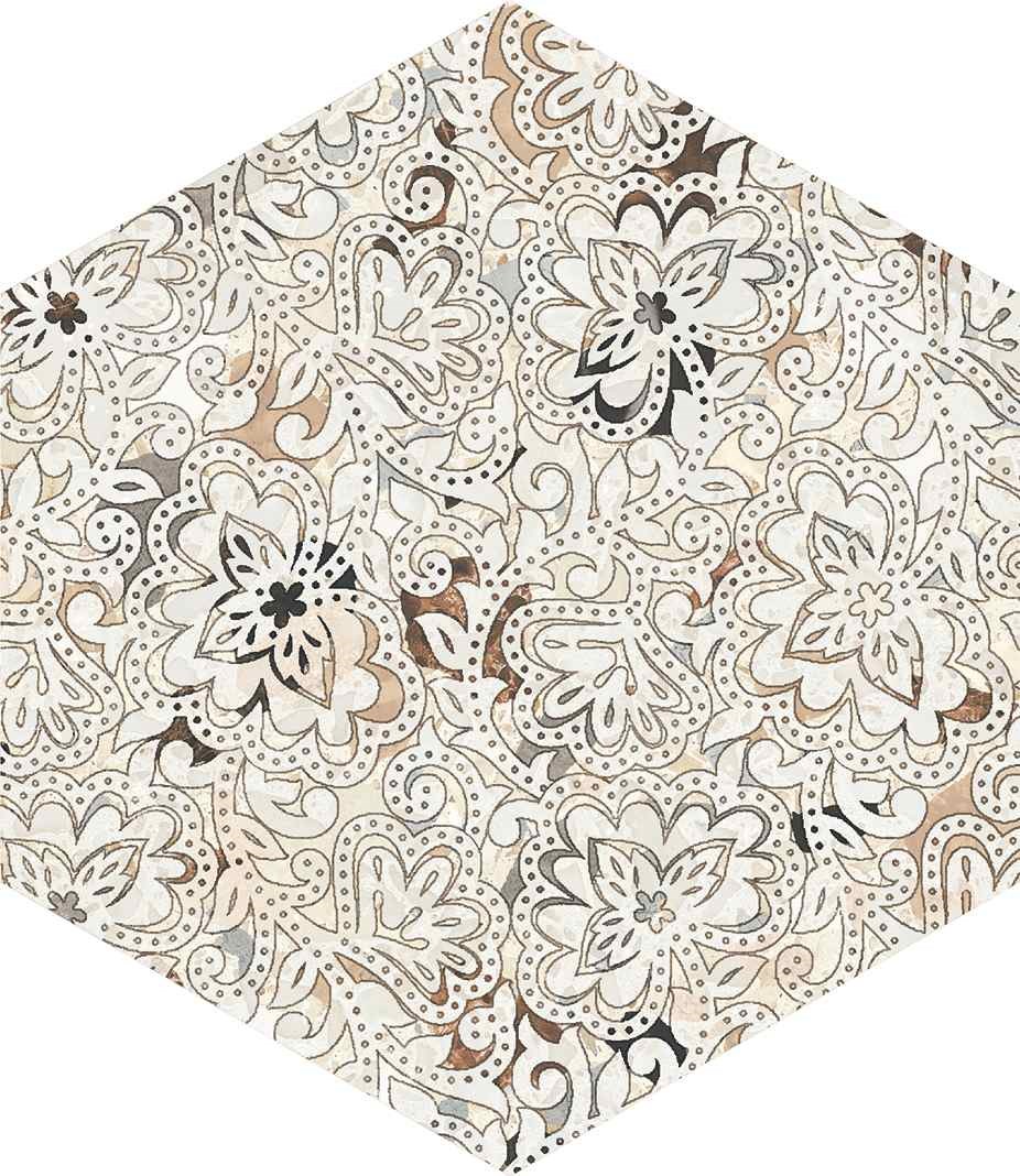 義大利 魔鏡六角素花磚  22*25cm RJ314