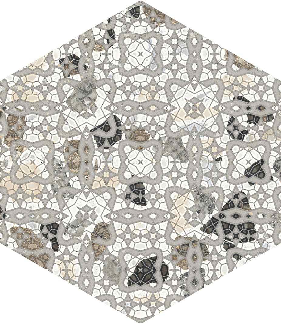 義大利 魔鏡六角素花磚  22*25cm RJ314