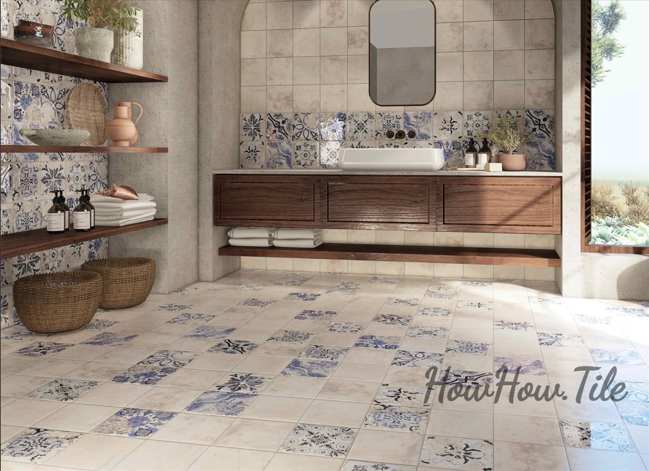 西班牙 花蝴蝶復古素花磚 20*20CM