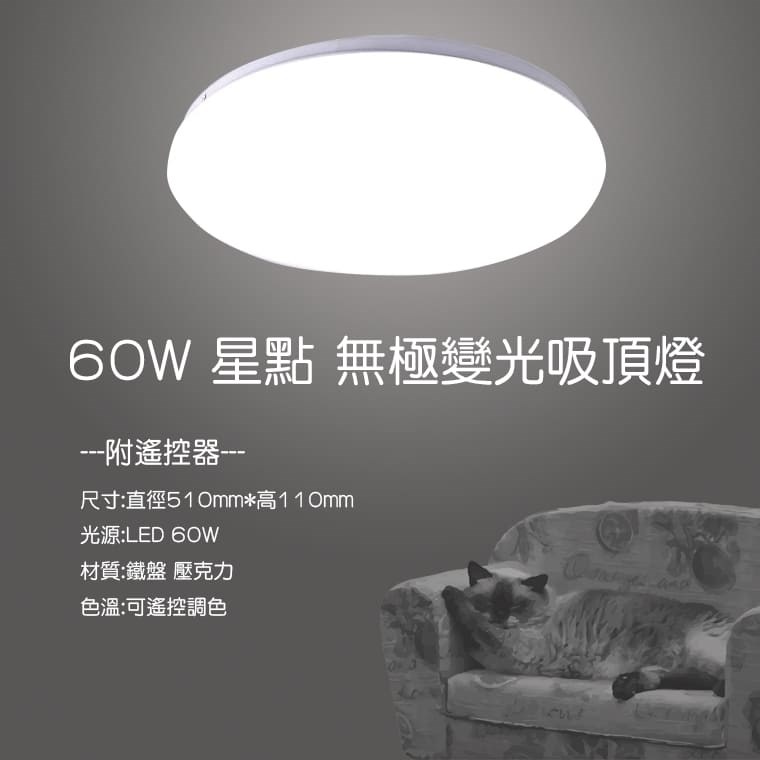 【宇豐國際】含稅 LED 60W 可遙控調光吸頂燈 星鑽/星點 全電壓 可遙控調色調光 吸頂燈 附遙控器 保固一年 另有/水晶星空