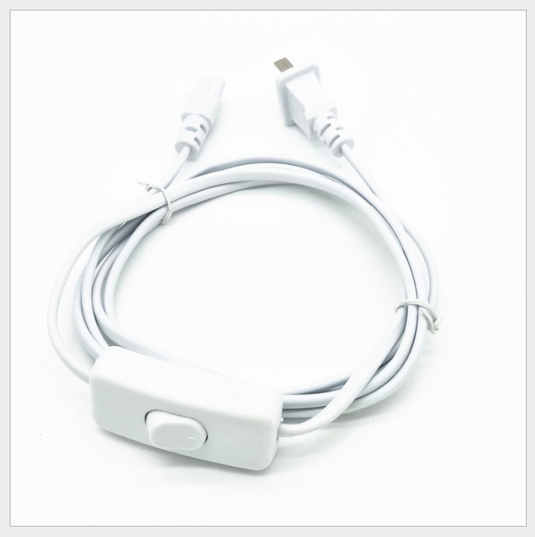 【宇豐國際】T5 T8 插頭 電源線 開關 8字頭 2孔 白色 1米 超軟線材 串接插頭 層板燈插頭 