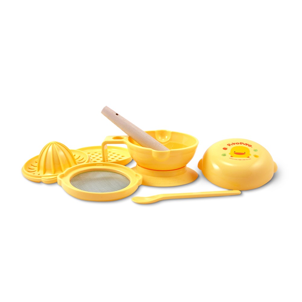 黃色小鴨《PiyoPiyo》嬰幼兒七件組食物調理器