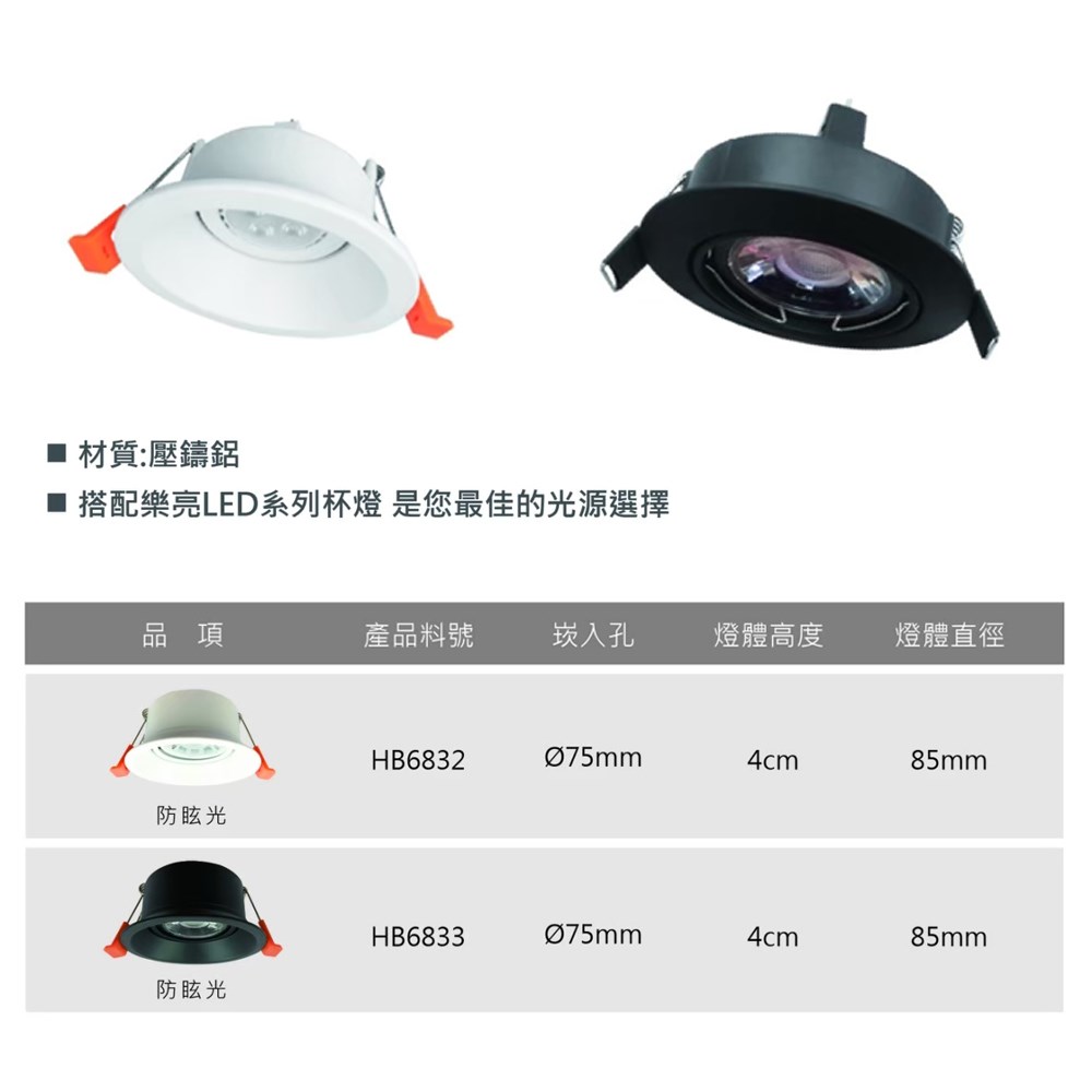 【宇豐國際】含稅 台灣品牌LED MR16 5W/8W防眩光7.5公分崁燈 組合價 黑殼/白殼全電壓 LED崁燈