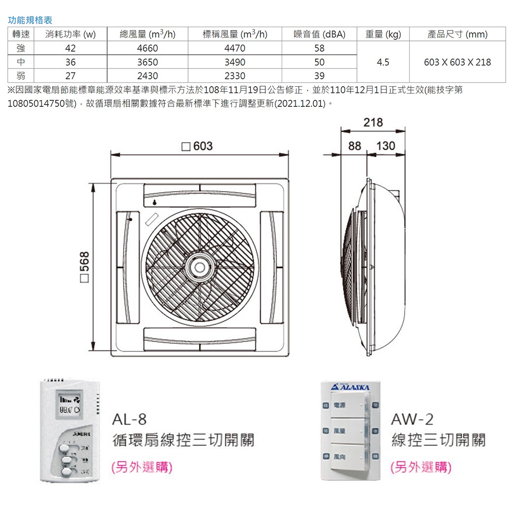 【宇豐國際】含稅 阿拉斯加ALASKA 輕鋼架節能循環扇 SA-359W 靜音功能 AC交流馬達 附遙控 110V 電風扇