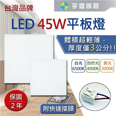 【宇豐國際】含稅 台灣品牌 45W LED平板燈 輕鋼架燈 T-BAR燈 保固兩年 白光/黃光/自然光 附快速接頭 全電壓