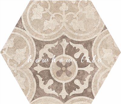 西班牙進口 古典六角花磚-米色系（17.5*20cm)JY170.250