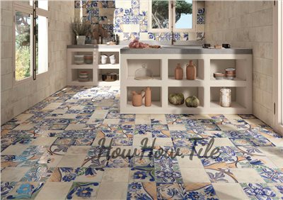 西班牙 花蝴蝶復古素花磚 20*20CM