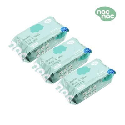 nac nac 嬰兒柔細乾溼二用巾/紗布巾 80抽